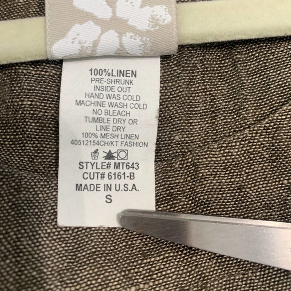 Match Point‎ Womens Blouse Top Small Brown Linen Sleeveless Lagenlook Breathable - Picture 9 of 10